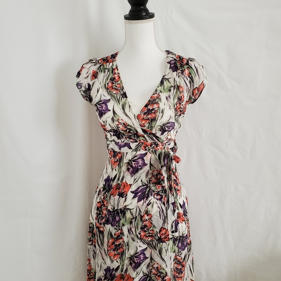 Anthropologie Maeve Floral Wrap Dress Sz 0 - Picture 10 of 13